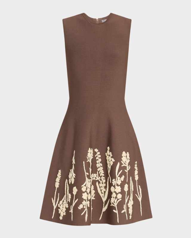 Floral Embroidered Sleeveless Mini Dress